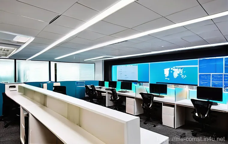 네트워크 인프라 설계 - **Prompt:** A dynamic, modern open-plan office in Malaysia, filled with diverse young professionals,...
