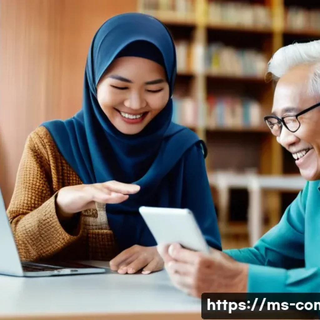 스위칭 기술 - A vibrant scene depicting a diverse group of Malaysian individuals, including a young adult, a middl...