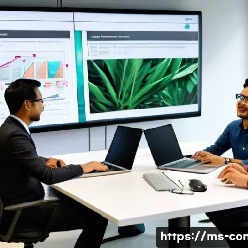 고급 시스템 분석 및 설계 - A modern office scene in Kuala Lumpur, Malaysia, showing a diverse team of professionals gathered ar...