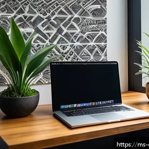 Home 32 고급 웹 개발 기술 - A modern, sleek workspace setup showing a Malaysian web developer optimizing website speed on a high...