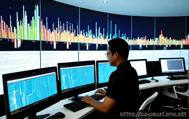 빅데이터 처리 - Photorealistic modern data operations room in Kuala Lumpur, Malaysian data analysts of diverse Malay...