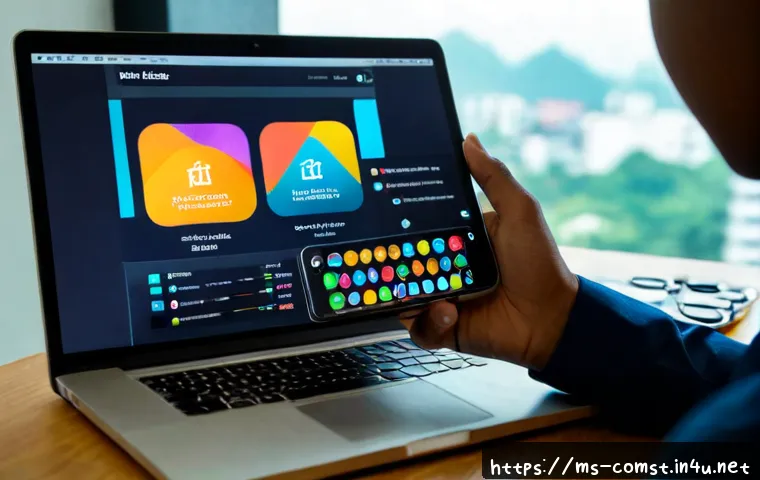 모바일 네이티브 앱 개발 - Photorealistic mobile native app development workspace in Kuala Lumpur, Malaysian Southeast Asian so...